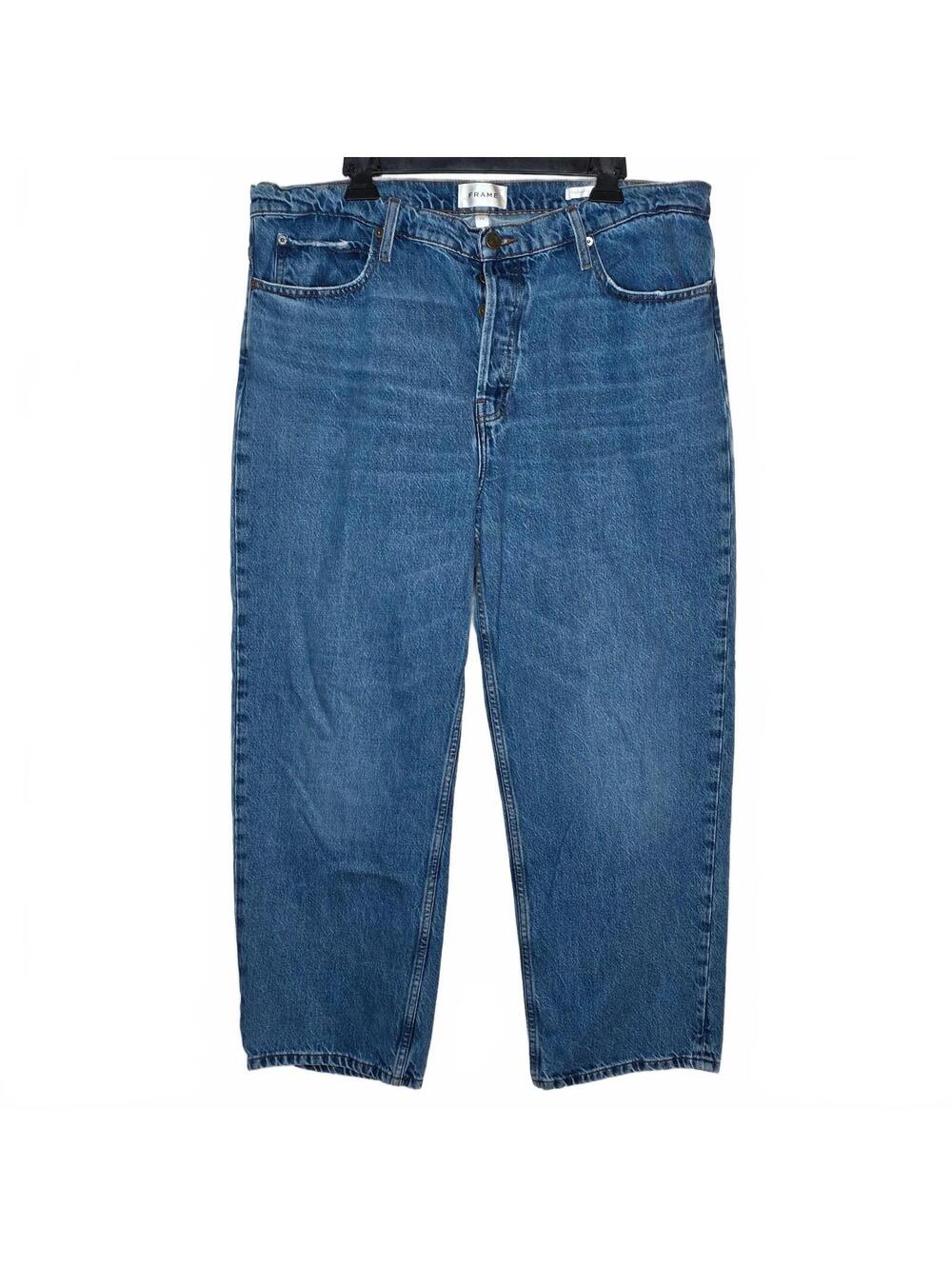 FRAME Women's Slouchy Straight Jean Size 33 Medium Wash